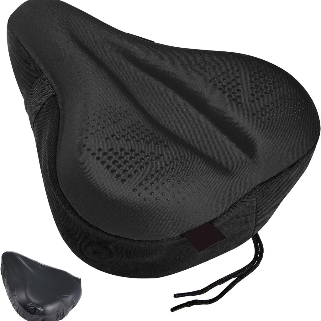 Bike Seat Cushion - Padded Gel Bike Seat Cover For Men & Women, Big Size